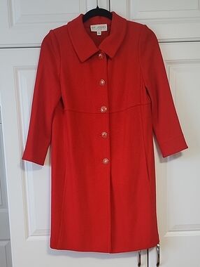 St. John Red Single-Breasted Light Coat